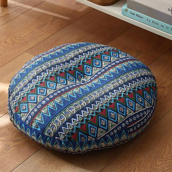 Lotus Simple Pattern Linen Meditation Seat Cushion Home Living Room Decoration - Detachable - Approx. 40cm × 10cm (slight variation possible) - SteelBlue - image 22