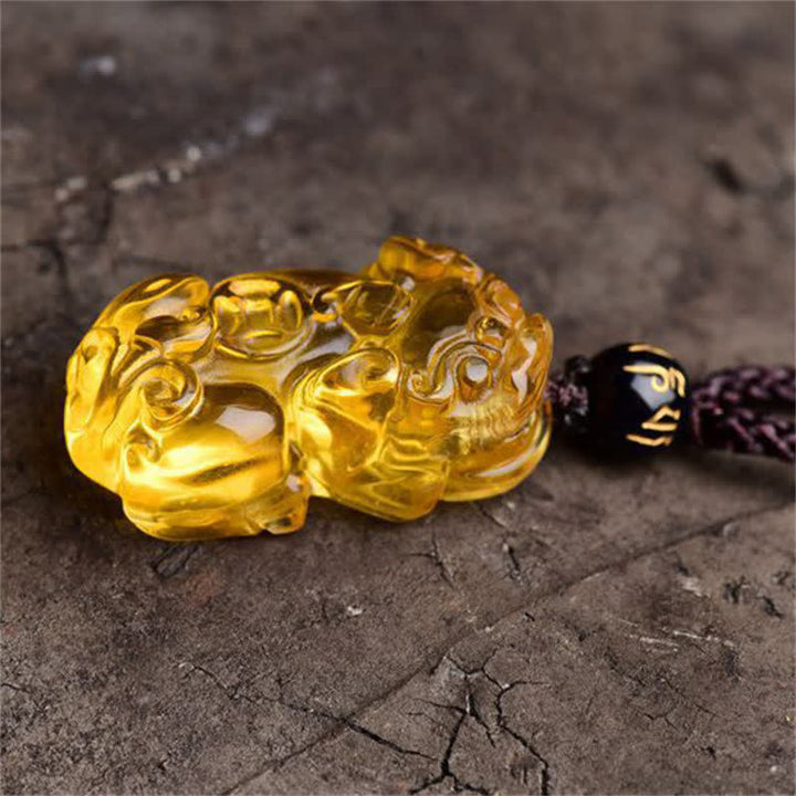 Buddha Stones FengShui Citrine PiXiu Wealth Necklace Pendant - image 5
