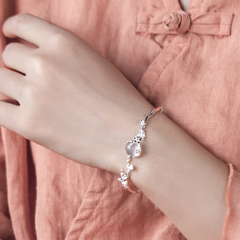 Buddha Stones "Sending Grace and Harmony"Plum Blossom Chalcedony Bracelet Includes Gift Message Card - image 3