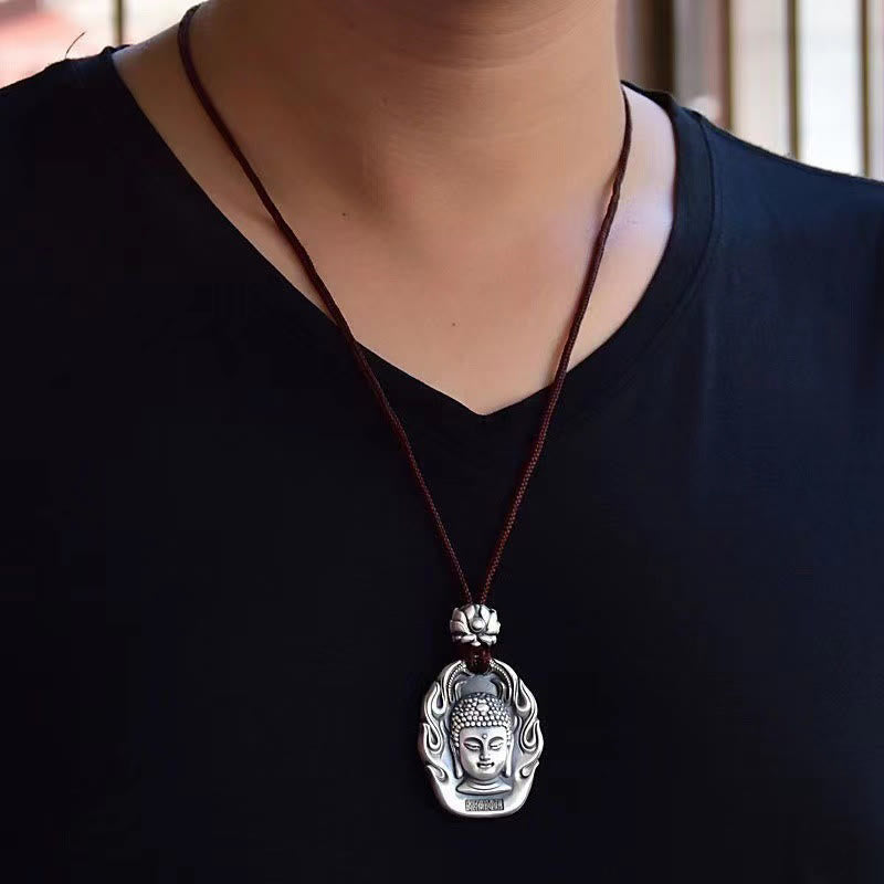 Buddha Stones Chinese Zodiac Natal Buddha Om Mani Padme Hum Lotus Compassion Necklace Pendant - image 20