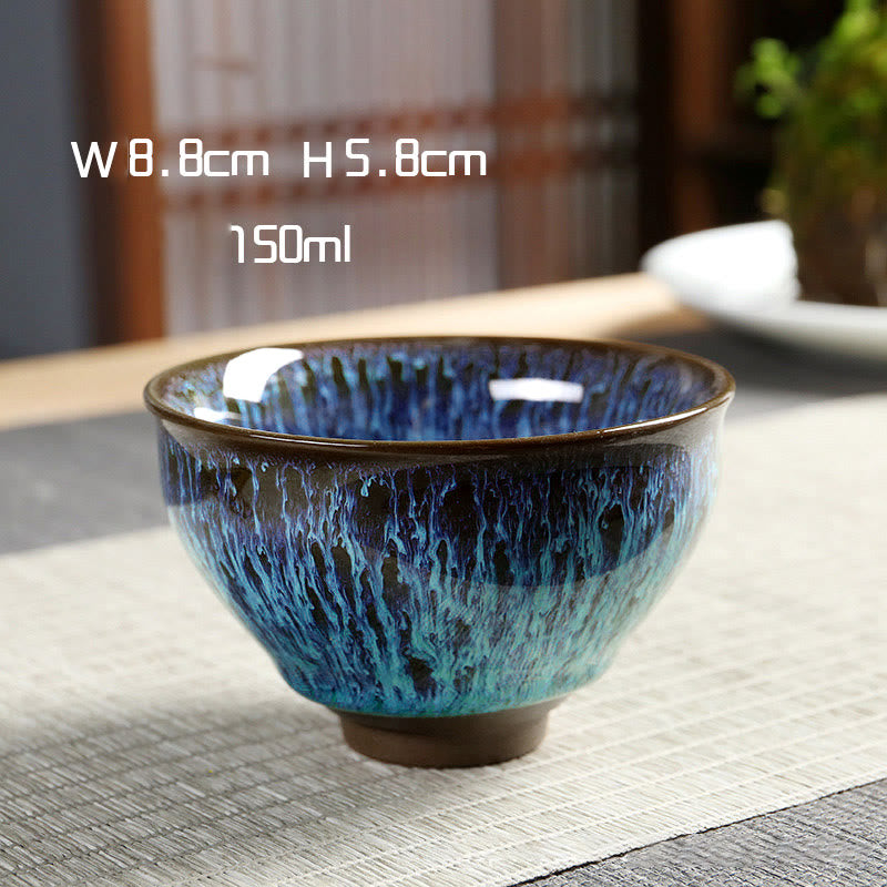 Multicolor Ceramic Teacup Ocean Wave Tea Cups