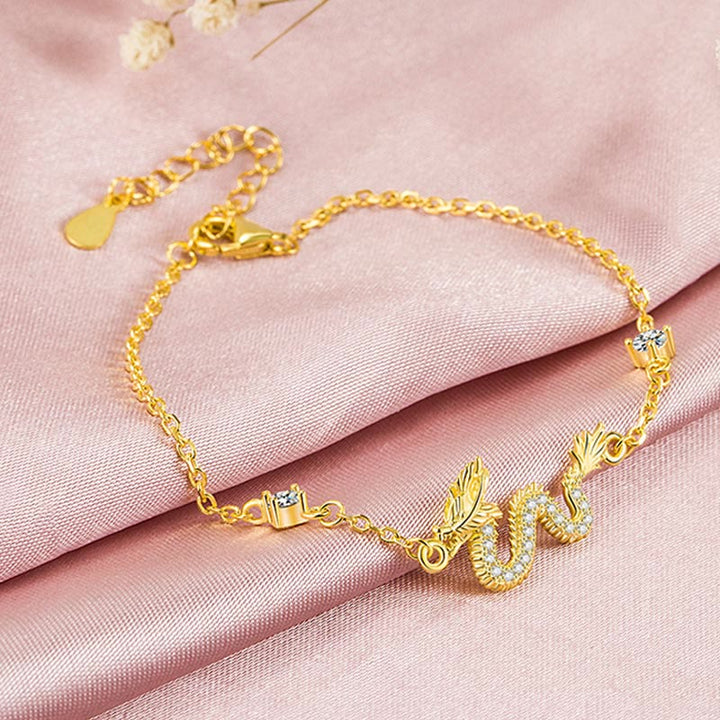 Buddha Stones 925 Sterling Silver Year Of The Dragon Auspicious Golden Dragon Luck Red Rope Chain Bracelet - image 10