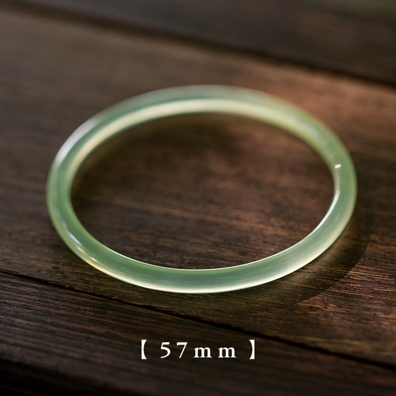 Buddha Stones Natural Green Chalcedony Strength Courage Cuff Bangle Bracelet - 57mm - image 9
