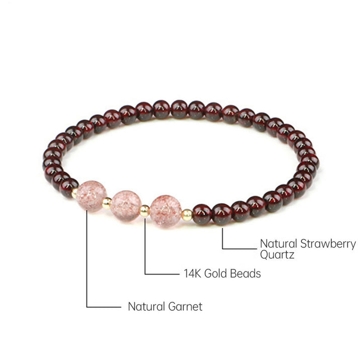 Buddha Stones Natural Garnet Strawberry Quartz Calm Bracelet - image 17
