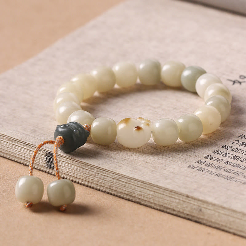 Buddha Stones Lucky Cat Bodhi Seed Cat Paw Peace Bracelet - image 2