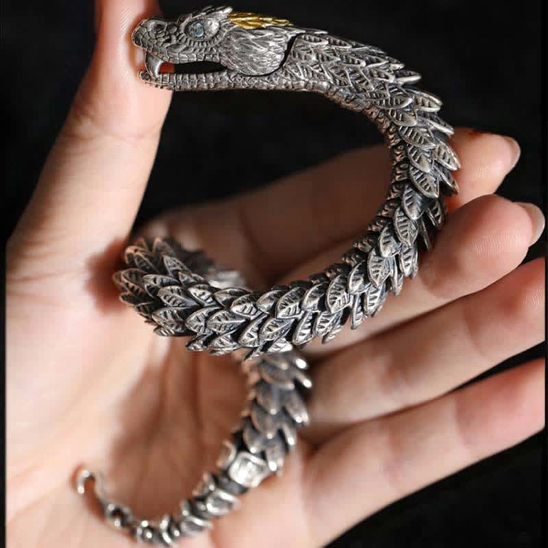 Buddha Stones Dragon Snake Handmade Amulet Protection Chain Bracelet - image 4