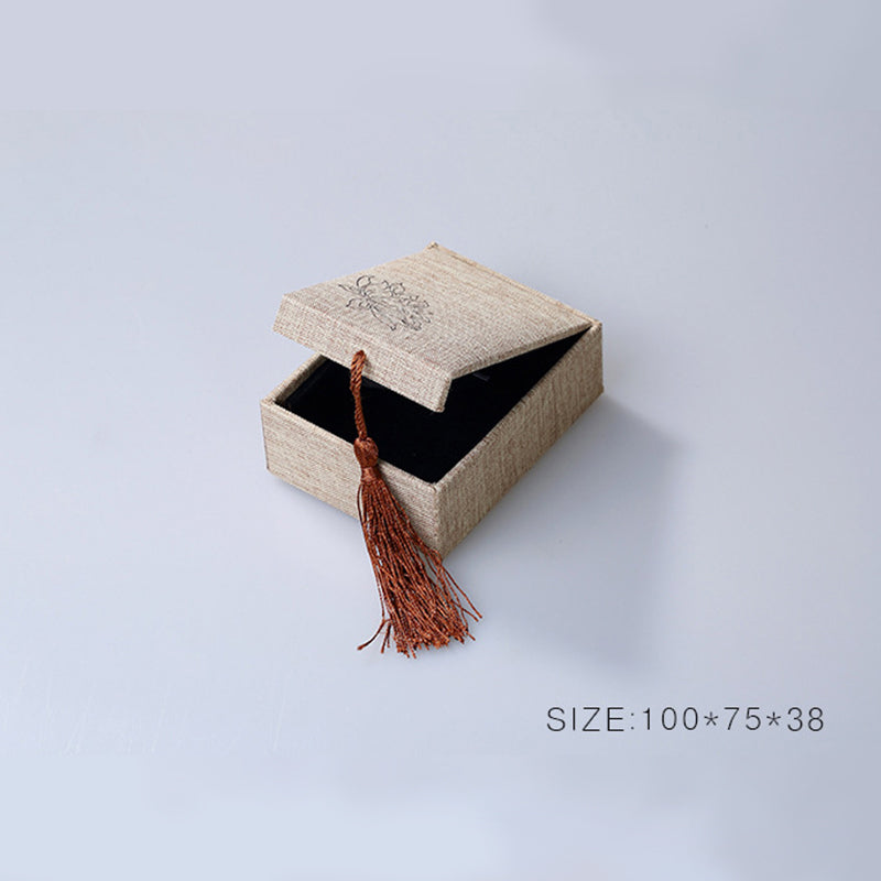 Buddha Stones Lotus Pattern Jewelry Storage Box Gift Box Tassels - image 5