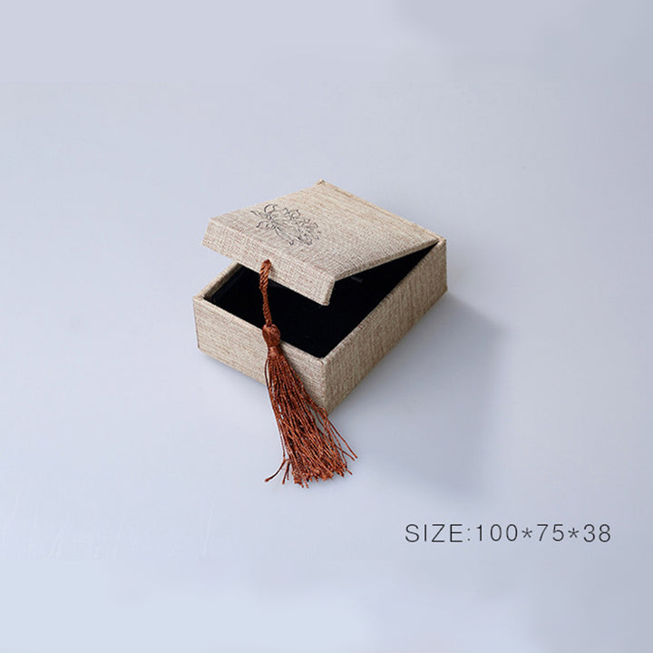 Buddha Stones Lotus Pattern Jewelry Storage Box Gift Box Tassels - image 5