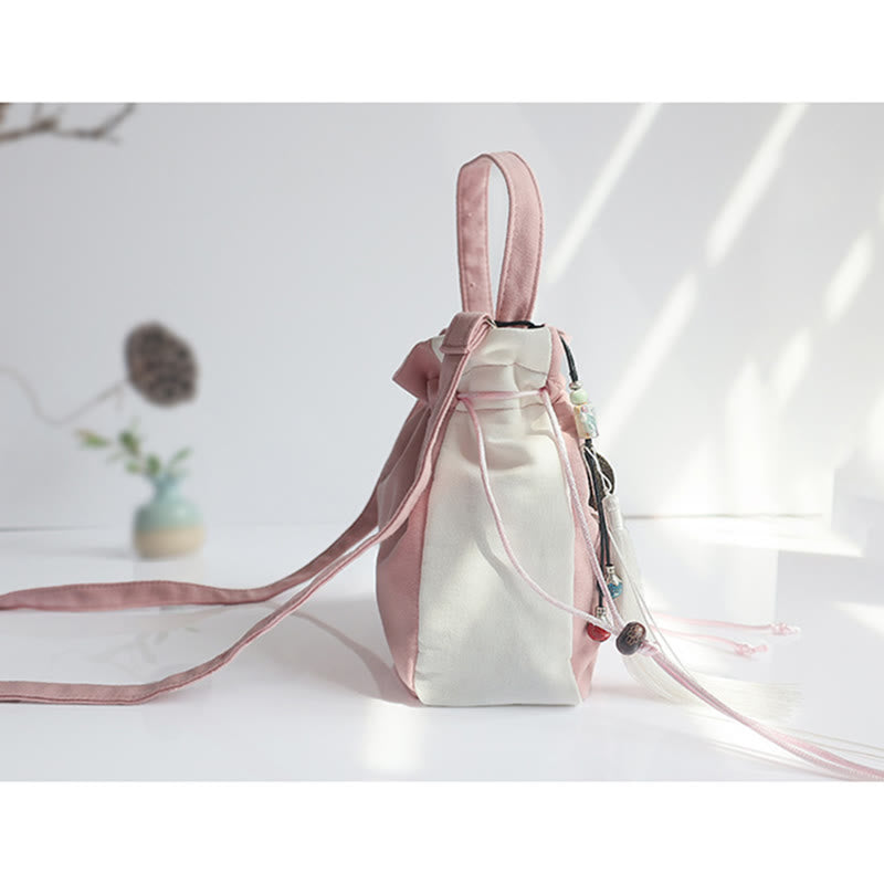 Buddha Stones Handmade Embroidered Flowers Canvas Tote Shoulder Bag Handbag - image 50