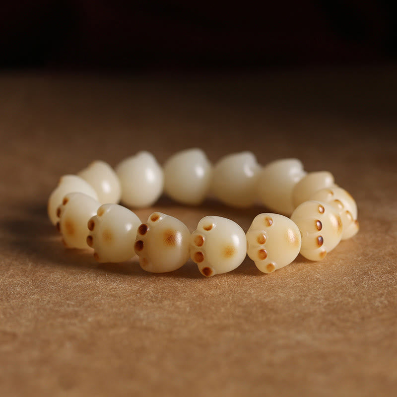 Buddha Stones Cute Lucky Cat Bodhi Seed Cat Paw Harmony Bracelet - Bodhi Seed Cat Paw - image 5