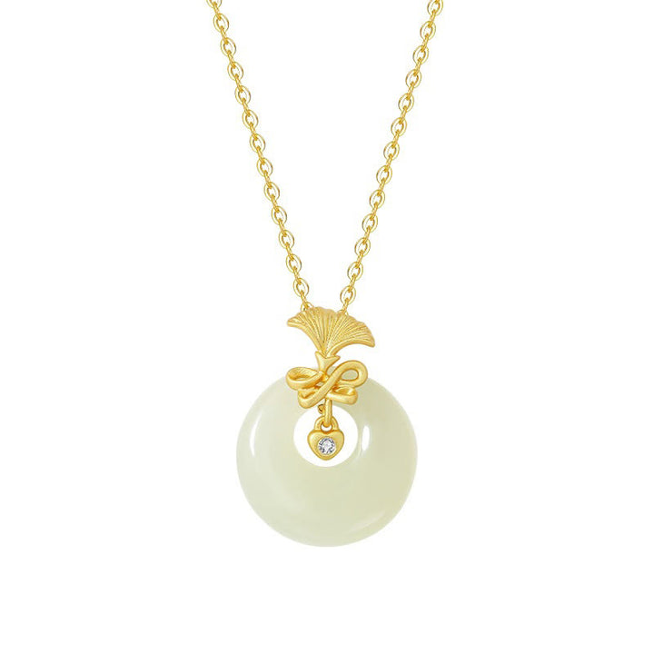 Buddha Stones 925 Sterling Silver Natural Hetian Jade Carnation Flower Prosperity Necklace Pendant - image 4