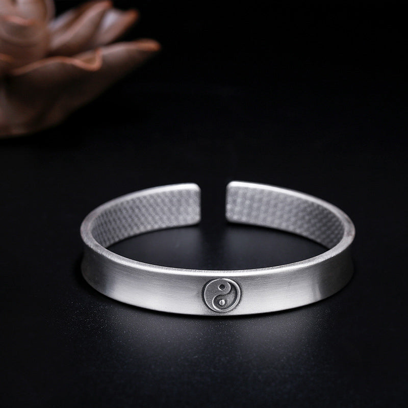 999 Sterling Silver Yin Yang Auspicious Clouds Balance Harmony Bracelet - image 14