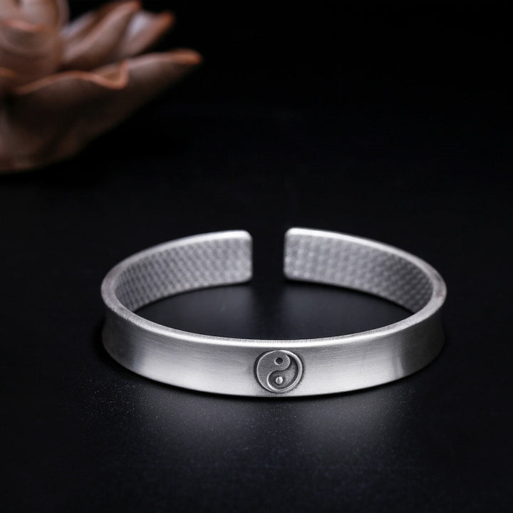 999 Sterling Silver Yin Yang Auspicious Clouds Balance Harmony Bracelet - image 14