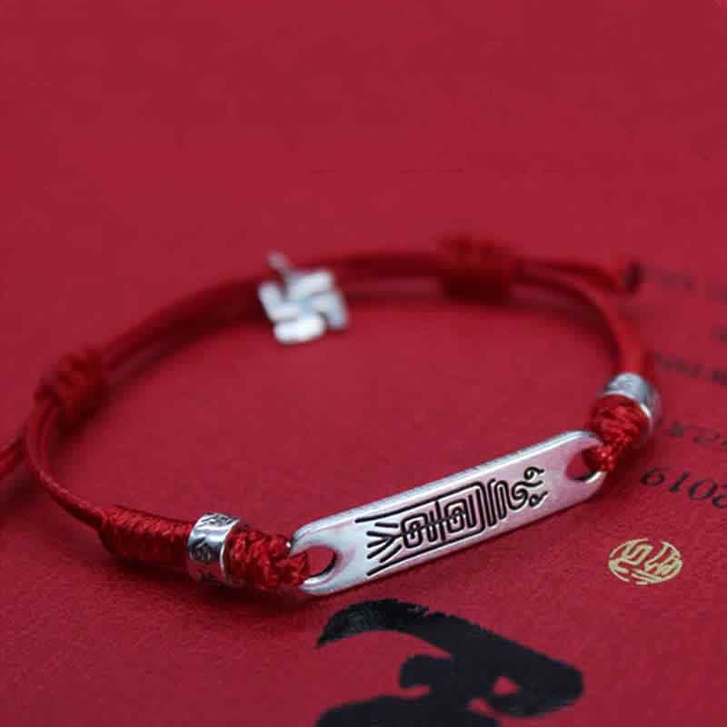 Buddha Stones 925 Sterling Silver Red String Luck Strength Braid Bracelet - image 4