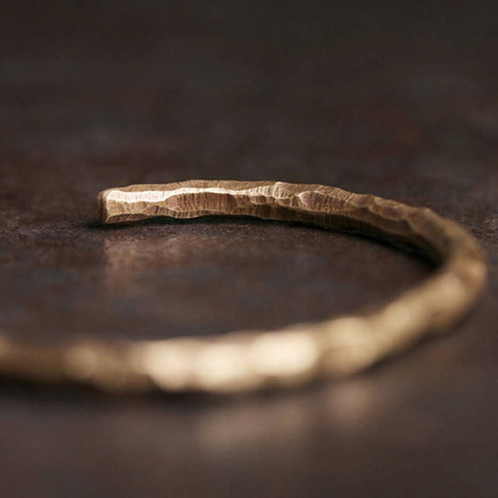 Tibetan Bump Texture Copper Luck Cuff Bracelet Bangle - image 4
