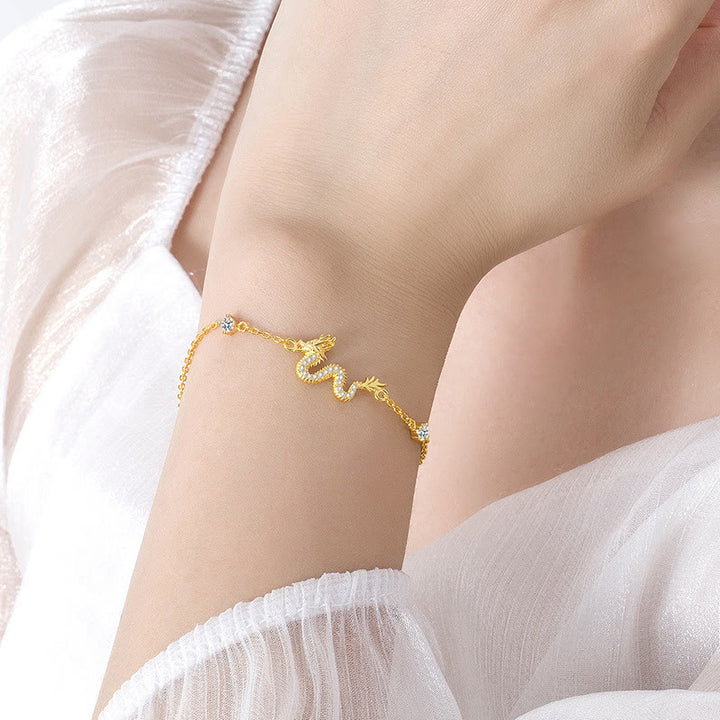 Buddha Stones 925 Sterling Silver Year Of The Dragon Auspicious Golden Dragon Luck Red Rope Chain Bracelet - image 13