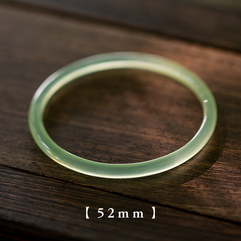 Buddha Stones Natural Green Chalcedony Strength Courage Cuff Bangle Bracelet - 52mm - image 2