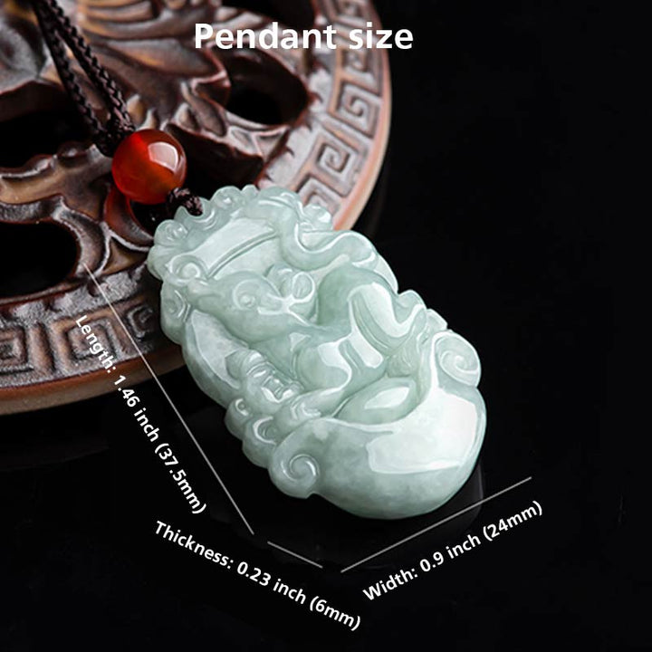 Natural Jade 12 Chinese Zodiac Sucess Pendant Necklace - image 4
