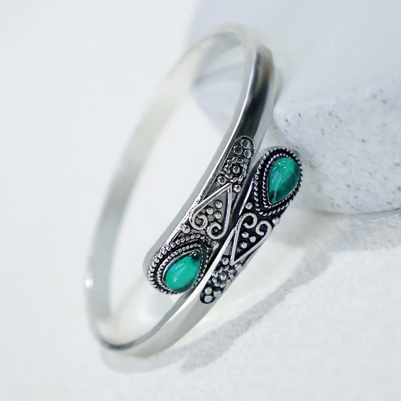 Buddha Stones Zircon Water Drop Pattern Healing Cuff Bracelet Bangle - image 2