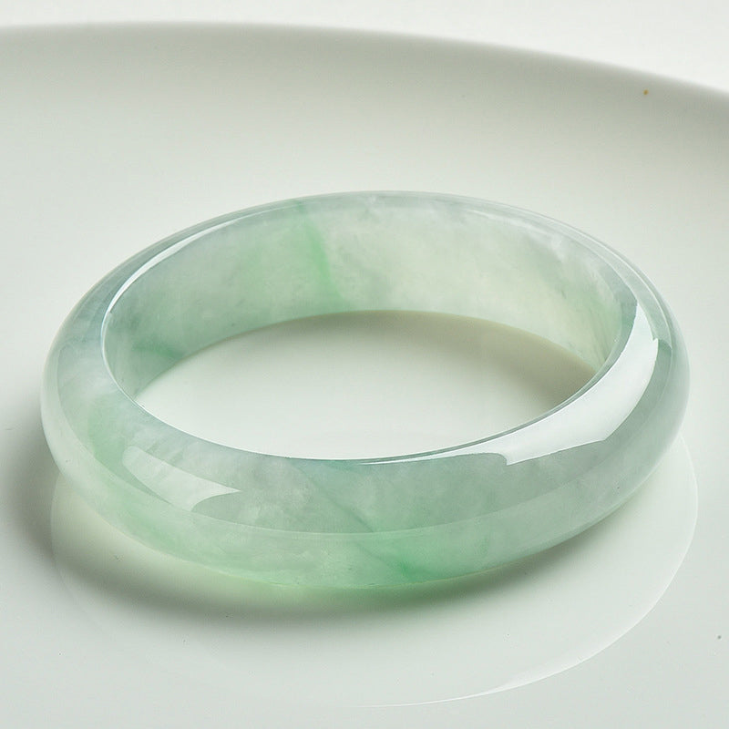 Buddha Stones  Natural Jade Prosperity Wealth Luck Bangle Bracelet - 63-64mm - image 1