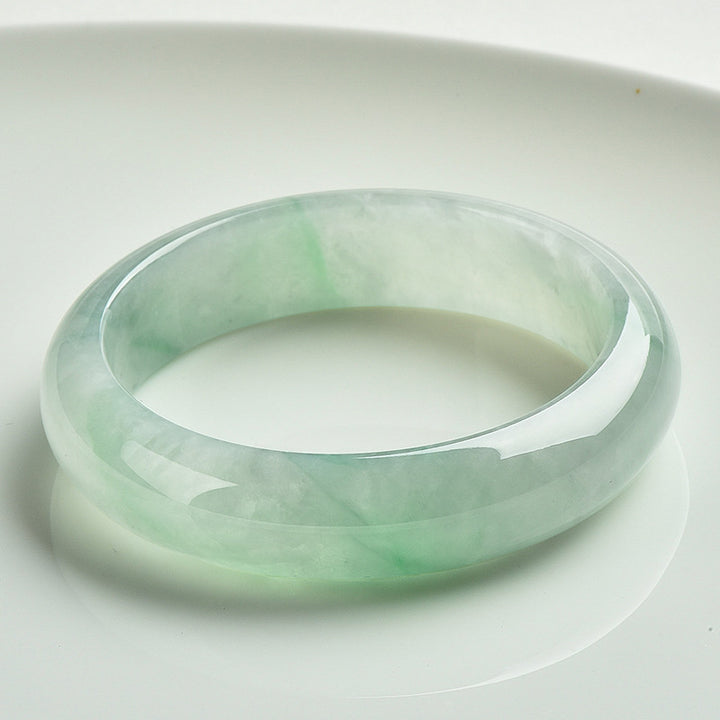 Buddha Stones  Natural Jade Prosperity Wealth Luck Bangle Bracelet - 63-64mm - image 1