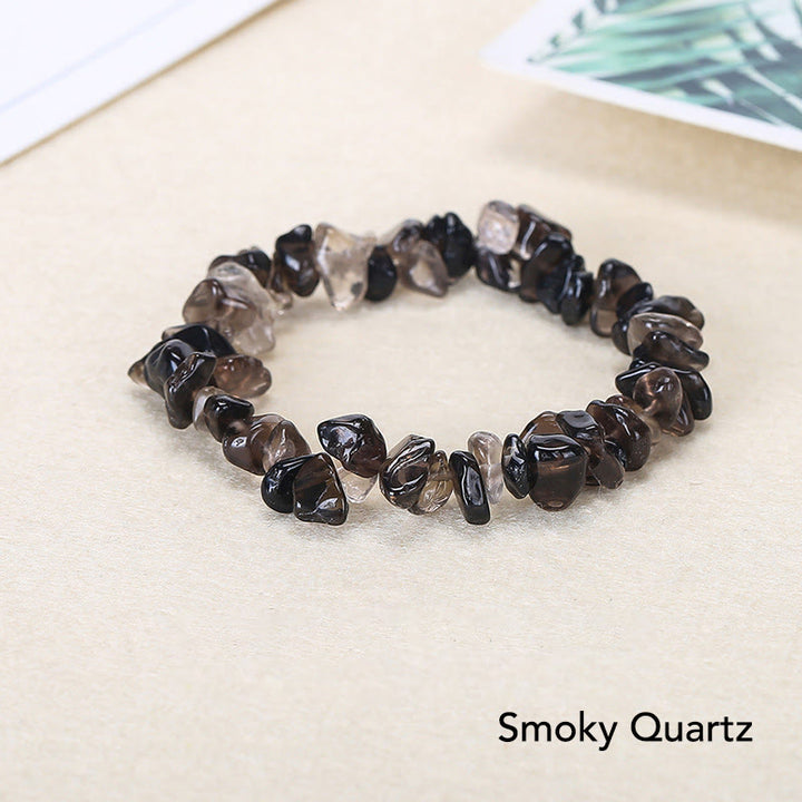 Natural Irregular Shape Crystal Stone Warmth Soothing Bracelet - Smoky Quartz(Wrist Circumference: 15-18cm) - image 15