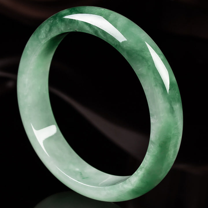 Buddha Stones Natural Jade Fortune Blessing Bangle Bracelet - image 9