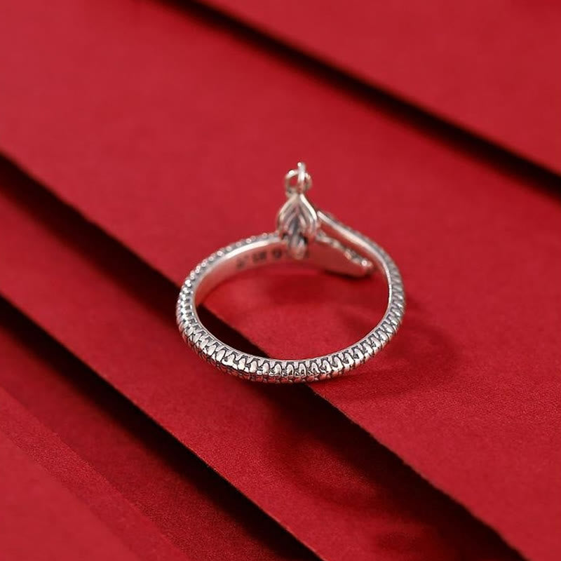 Buddha Stones 925 Sterling Silver Vintage Dragon Luck Protection Strength Adjustable Ring - image 20