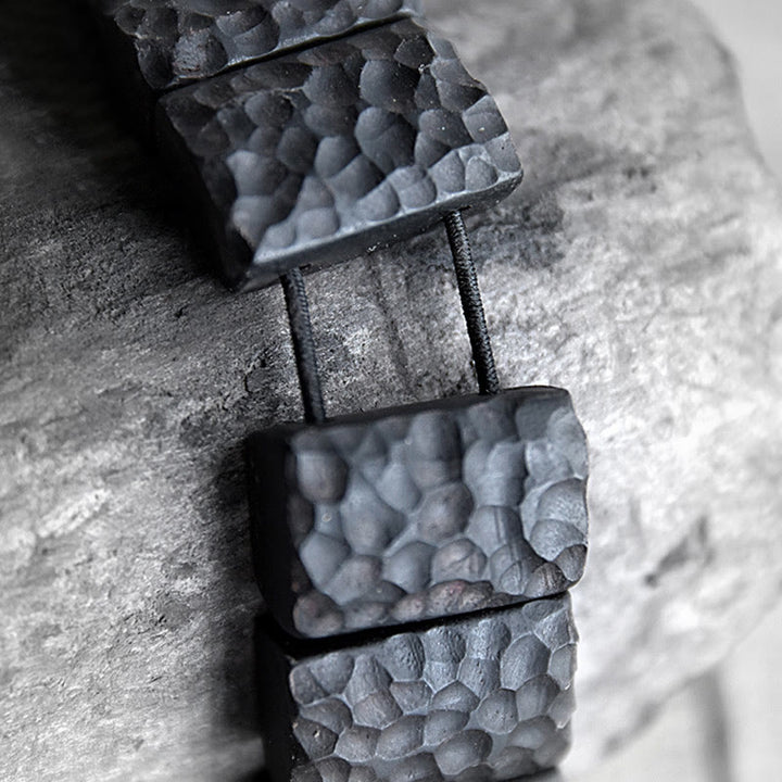 Buddha Stones Vintage Ebony Wood Texture Peace Couple Bracelet - image 3