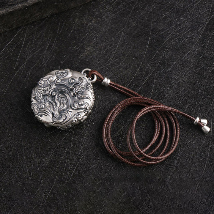 Buddha Stones 999 Sterling Silver Nine Dragons Playing With A Pearl Luck Protection Necklace Pendant - image 6