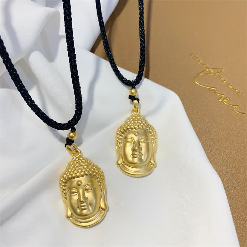 Gold Buddha Copper Wealth Necklace Pendant - image 2