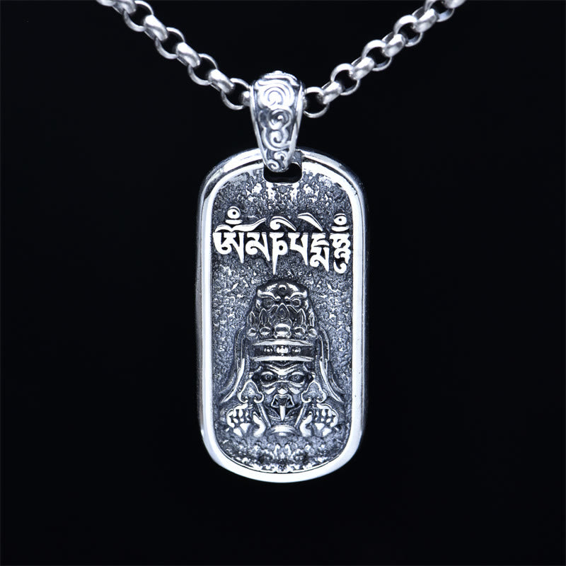 Buddha Stones 925 Sterling Silver Zakiram Goddess of Wealth Om Mani Padme Hum Peace Necklace Pendant - image 2