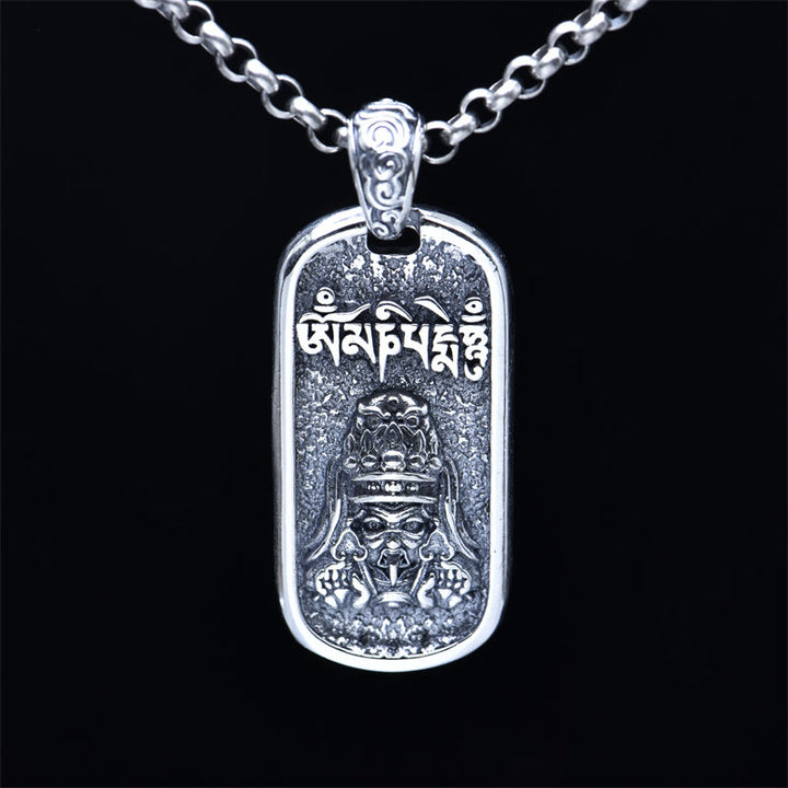 Buddha Stones 925 Sterling Silver Zakiram Goddess of Wealth Om Mani Padme Hum Peace Necklace Pendant - image 2