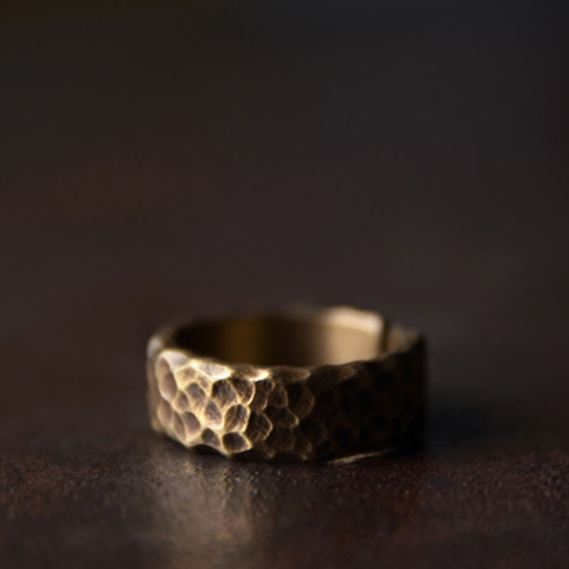 Tibetan Bump Texture Design Copper Brass Luck Ring