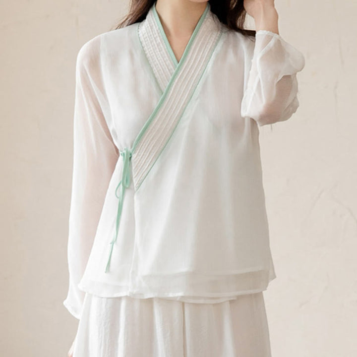 Retro Prayer Zen Spiritual Meditation Practice Chiffon Clothing Women's Set