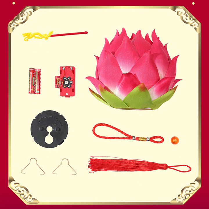 DIY Lotus Flower Dragon Lantern Tassel Lamp Decoration - image 29