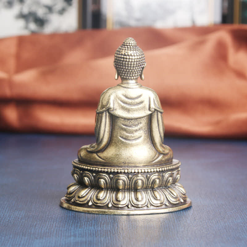 Tathagata Buddha Serenity Copper Statue Decoration - image 3