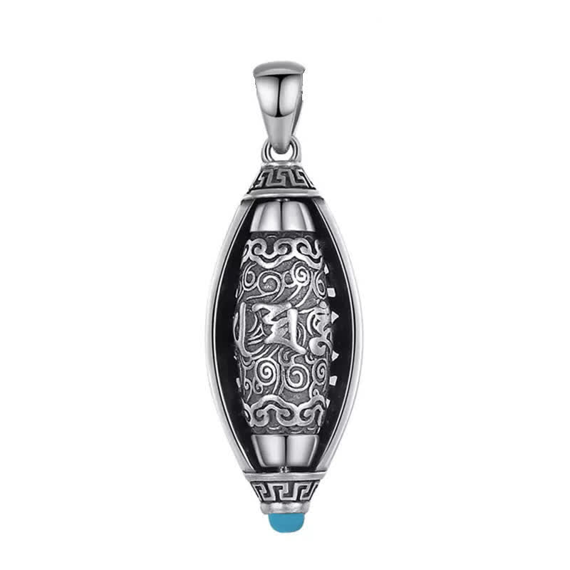 Buddha Stones Tibet Om Mani Padme Hum Protection Necklace Rotatable Pendant - image 9