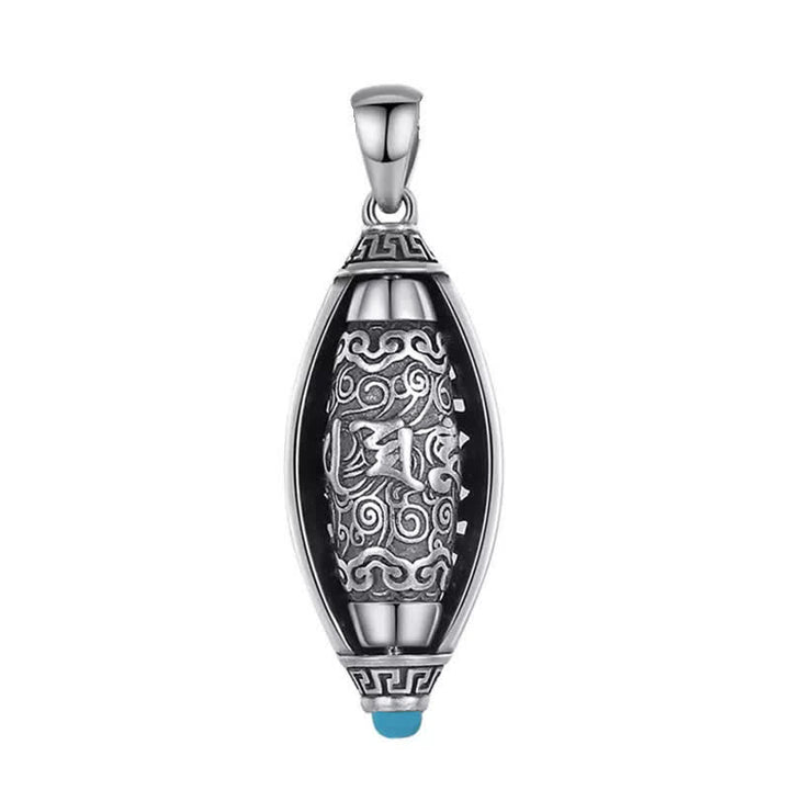 Buddha Stones Tibet Om Mani Padme Hum Protection Necklace Rotatable Pendant - image 9