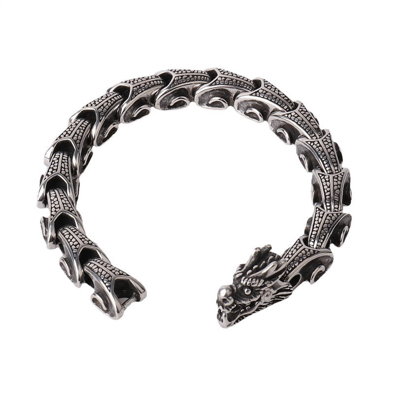 Dragon Titanium Steel Luck Bracelet Bangle - image 6