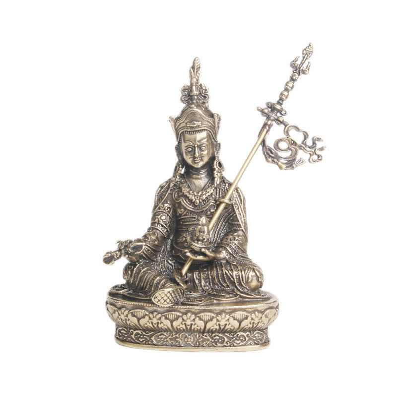 Padmasambhava Buddha Figure Serenity Copper Statue Decoration Temple Ornament - image 10
