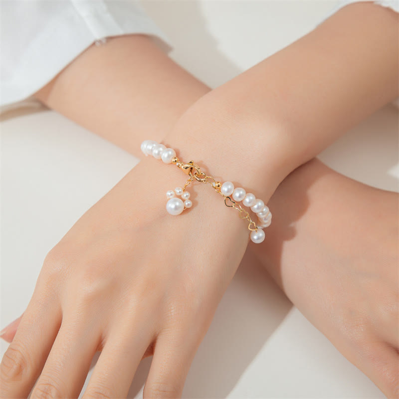 Buddha Stones Pearl Cat Paw Healing Chain Bracelet - image 4