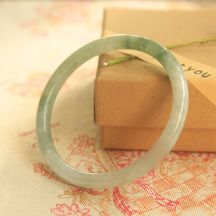 Buddha Stones Natural Jade Peace Healing Bangle Bracelet - image 2