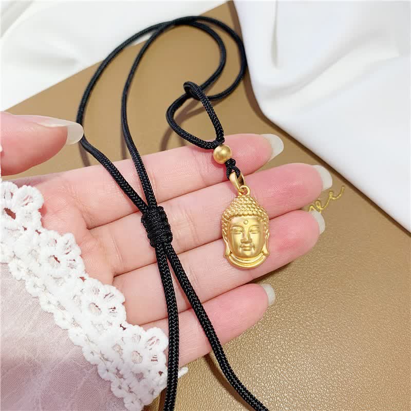 Gold Buddha Copper Wealth Necklace Pendant - Small - image 5
