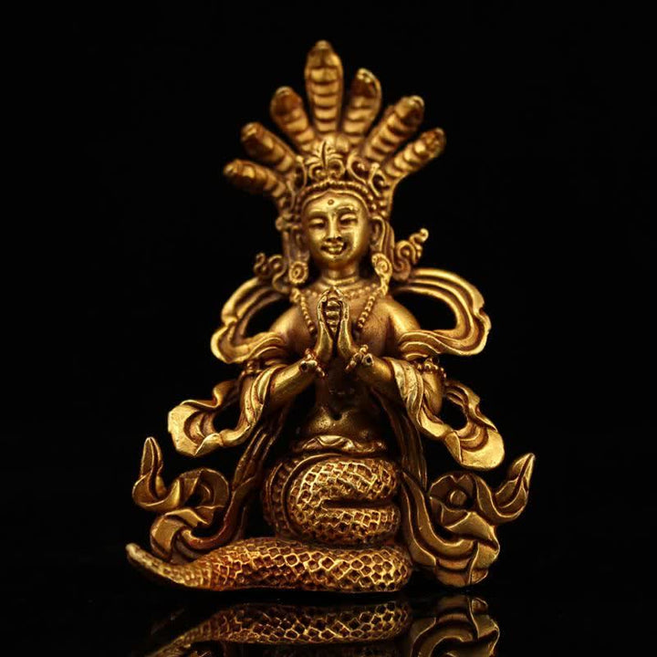 Bodhisattva Nagarjuna Protection Copper Statue Decoration - 9*6cm - image 0