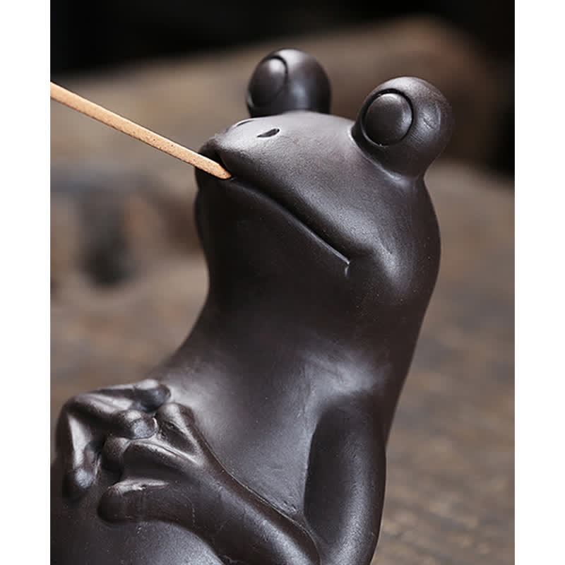 Meditation Frog Ceramic Spiritual Healing Incense Burner - image 6