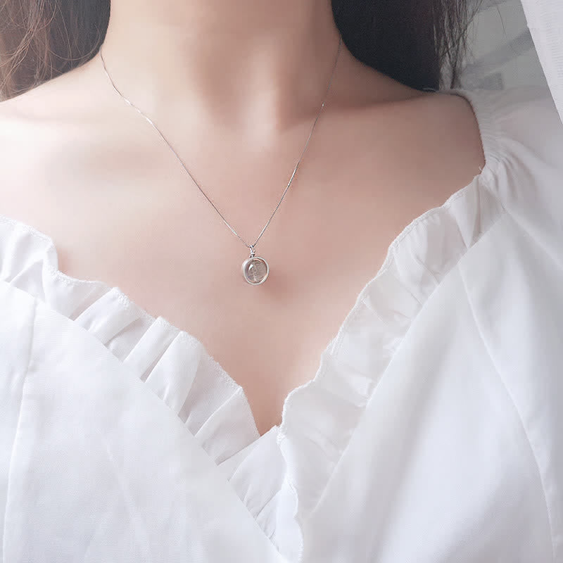 Buddha Stones 925 Sterling Silver Moonstone Love Planet Rotatable Pattern Necklace Pendant - image 6