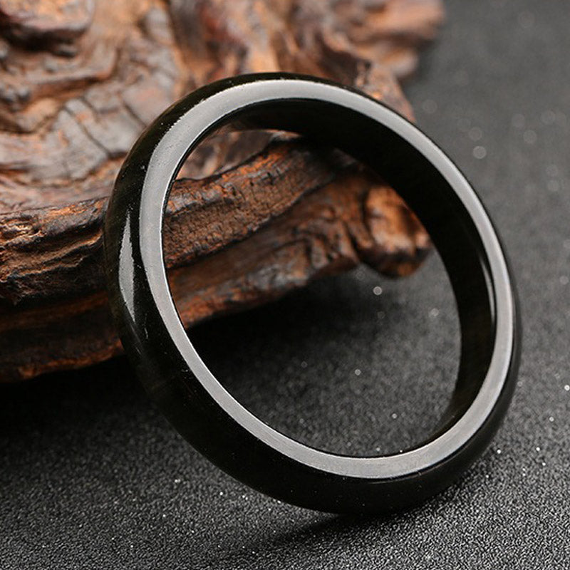 Buddha Stones Gold Sheen Obsidian Silver Sheen Obsidian Protection Bracelet Bangle - image 6