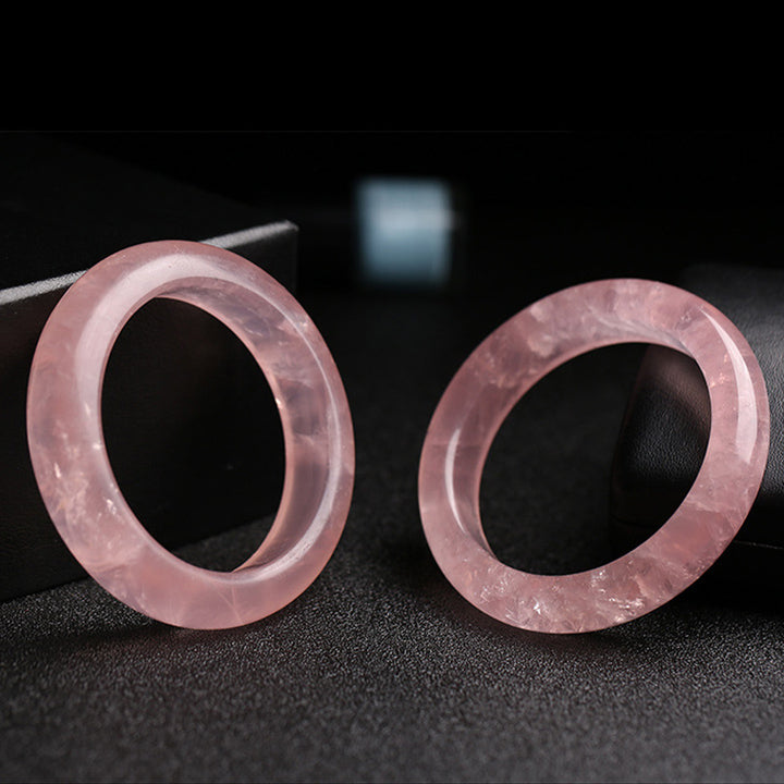 Buddha Stones  Natural Rose Quartz Love Caring Bracelet Bangle - image 6