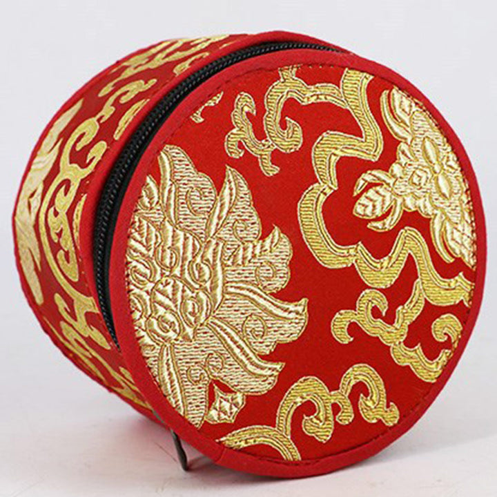 Tibetan Singing Bowl Storage Bag with Zipper Closure Decoration - image 2